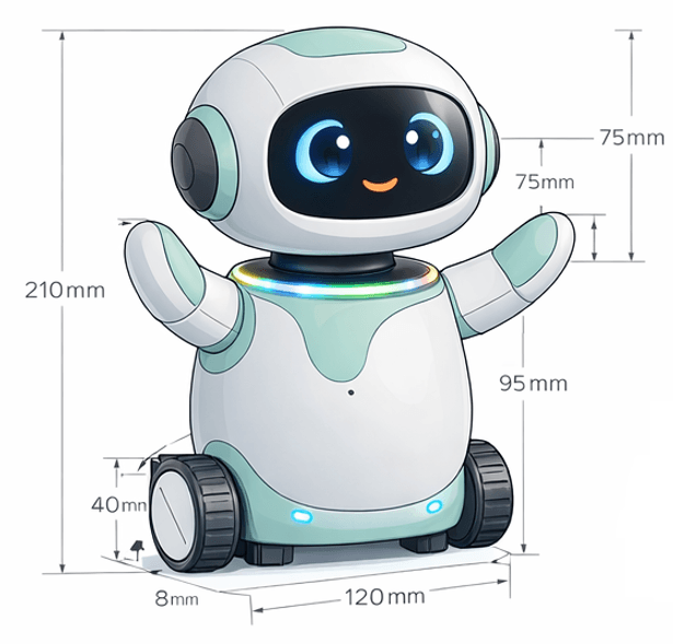 Angled technical concept render of AI Companion