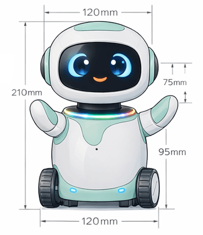 Front technical concept view of AI Companion